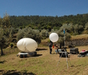 The release of a meteorological instrument called a radiosonde, which ascends tens of kilometers.