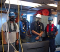 In 2010, scientists studying the oil spill aboard a research vessel wore respirators.