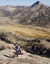 Carol Frost and Davin Bagdonas making observations near the summit of Lankin Dome.