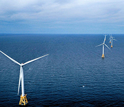 Offshore wind farms, such as this one off Block Island, Rhode Island, face similar challenges.