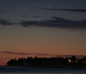 Comet ISON as seen above Port Medway, Nova Scotia at dusk