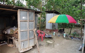 Field set-up to filter groundwater in Bangladesh for radiocarbon dating of bacterial RNA.