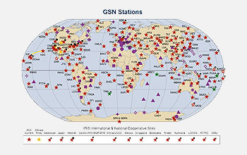 The Global Seismic Network provides information on seismic activity around the world.