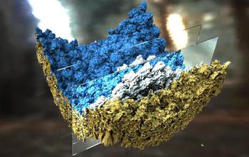 visualization of turbulent mixing of two fluids