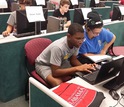 Students working on computers