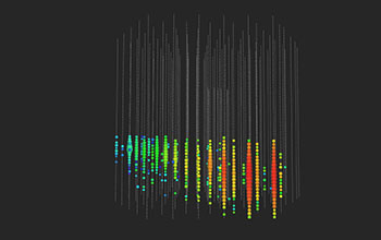 A series of vertical lines in different colors.