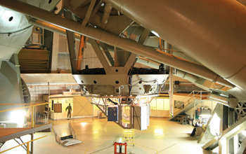 Side view of the 200-inch Hale Telescope at Caltech