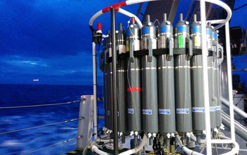 An instrument system used to collect samples from different water depths in the ocean.