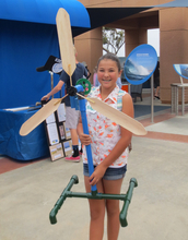 Girl with wind turbine