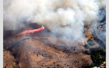 A canyon fire in Los Angeles County on the afternoon of July 7, 2007