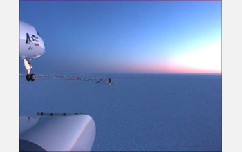 View from HIAPER, a modified Gulfstream-V (G-V) aircraft, as it approaches the runway