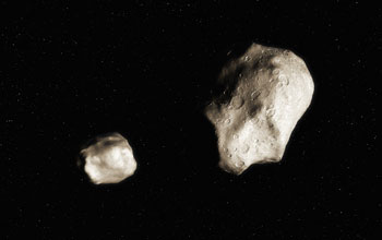 An asteroid pair during its short-lived proto-binary phase