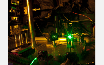 The optical table in the lab of Marko Loncar of Harvard University