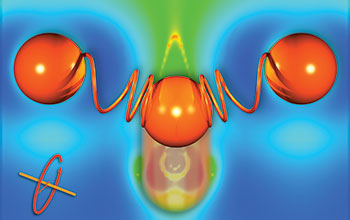 A phonon heating a solid material