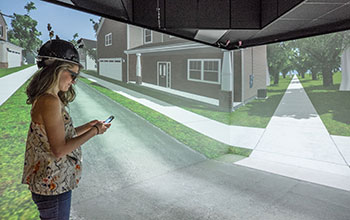 Simulator to study factors that put children at risk crossing the street