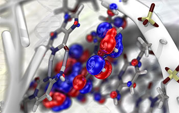 Molecular orbitals of a portion of DNA molecule