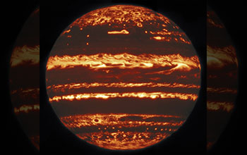 Entire disk of Jupiter in infrared light