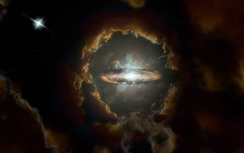 Wolfe Disk with distant quasar