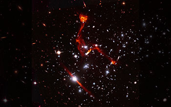 VLA and Hubble telescope image of galaxy cluster MACSJ0717.5+3745