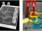 Engineers fabricate a 3D-printed microfluidic device in precise microscale.