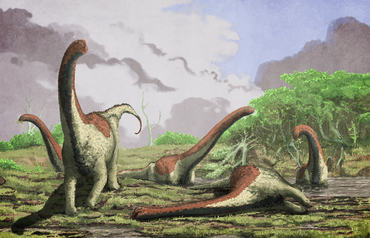 Когда жили динозавры видео. Титанозавр зауропод. Титанозавры титанозавры. Титанозавр зауропод и человек. Вымирание динозавров палеоарт.