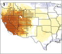 map of United States showing change in precipitation