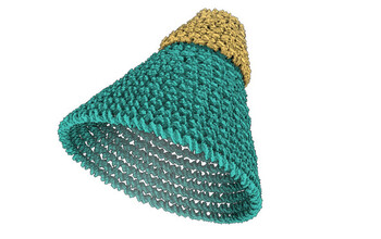 Cone-shaped nano-sculpture created using software program
