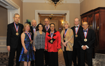 Photograph of Medal winners with Dr. Córdova