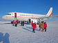 A chartered Australian Airbus A319 lands near McMurdo Station on 23 September 2010.