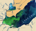 Map showing lake Erie algae bloom in September 2011