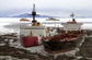 Four ships near McMurdo Station, Ross Island in January 2005