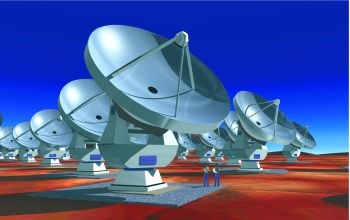 An artist's conception of the antennas for the Atacama Large Millimeter Array (ALMA)