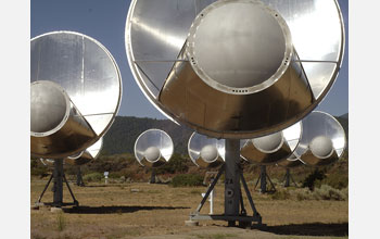 Telescopes of the Allen Telescope Array (ATA) in Hat Creek, Calif.