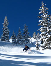 Photo of atmospheric scientist Jim Steenburgh checking out the snow level.