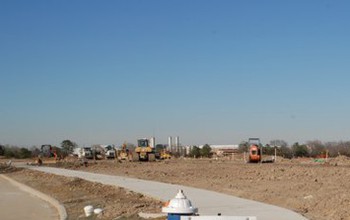 A construction site in early stages of development.