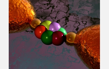 benzene's six carbon atoms, sulfur atoms and electrical contacts