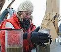 Jackie Grebmeier prepares sediment samples taken from Arctic waters.