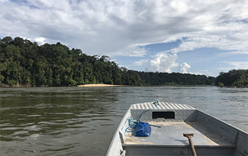 A boat over water