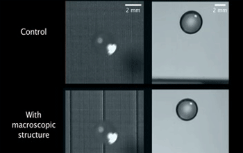 Water droplets bouncing from two angles