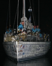 The B'Quest arrives in port after completing the 2005 Transpac