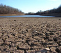 land with cracks from drought