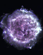 Radio image of Cassiopeia A supernova remnant.