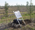 A completed seismic station deployed in the Chilean countryside.