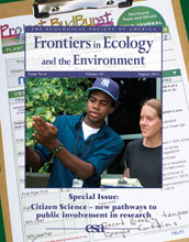 Cover of Aug. 2012 issue of Frontiers in Ecology and the Environment devoted to citizen science.