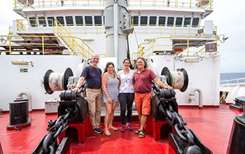 scientists aboard the drillship JOIDES Resolution