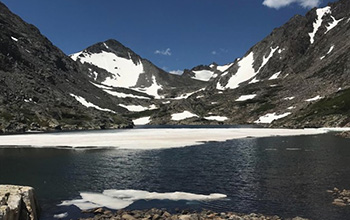 Lake ice cover in Green Lakes Valley, Colorado