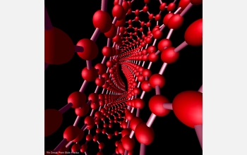View from within a flattened, twisted carbon nanotube