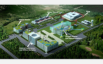 Artist's view of the Chinese Spallation Neutron (CSNS) facility