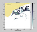 Oxygen anomalies at the 1,000- to 3,000-meter depth interval with spill location is black circle.