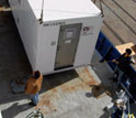 Photo of 20-foot cargo container that houses the trace-metals laboratory